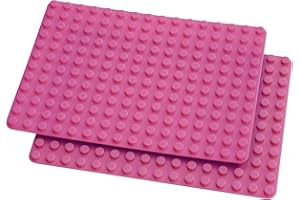 fantifant 2er Set Bauplatten für große Klemmbausteine prinzessinnenpink 255 x 191 x 8mm 12 x 16 Noppen Nicht stapelbar