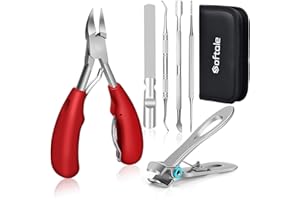SOFTALE Podiatrist Super Sharp Nail Clippers for Thick & Ingrown Hard Toenail Fingernail. Stainless Steel Clippers Toenail Cutters. Professional Pedicure Tool for Men Women Senior