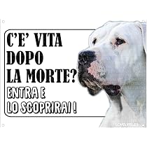 Decorazione Originale Targa Metallo Lovelytiles - ATTENTI Al Cane Rottweiler Con Scritta 'Esiste La Vita Dopo La Morte?' Insegna Divertente - 5