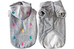 LeerKing Perro Jersey de Lana Sudadera con Capucha Pijama Esponjoso Gato Jersey para Perro pequeño de tamaño Mediano Bulldog Francés Ropa Dachshund Chihuahua M