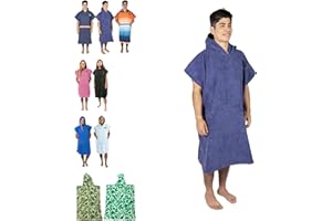 COR Surf Poncho Cambiador de Toalla con Capucha y Bolsillo Delantero, se dobla como Toalla de Playa y Manta, Hecha de Microfibra de Secado rápido, para Adultos pequeños y niños de tamaño Grande
