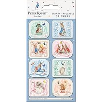 Paper Projects Peter Rabbit Sparkly Reusable Stickers | Official Licensed Product | Reusable On Non-Porous Surfaces