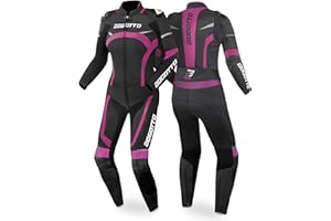 ‎BOGOTTO Bogotto Misano 2-Teiler Damen Motorrad Lederkombi, schwarz/fuchsia, 40