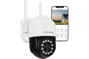 OVERMAX CAMSPOT 4.95 Kamera PTZ Zewnętrzna QHD 4MPx, Kolorowy Tryb Nocny 60 m Kamera Obrotowa355°/90°, Kąt widzenia 100o Detekcja Ruchu Alarm, Dwustronne Audio, Auto tracking (Biały)