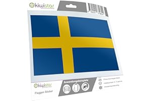 Kiwistar - Adesivo per auto con bandiera, 10 cm, bandiera della Svezia, paesi, stemma, bandiera – auto, bicicletta – camion