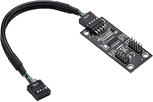 MZHOU USB 2.0 Splitter 9PIN Dual 9PIN Hub Adapter Card, Mainboard USB Splitter FE1.1S Control Board High Performance, USB Splitter 1 zu 2 für PC - 7" USB Y Splitter