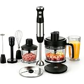 ELECVIVA 9-in-1 1500W Hand Blender, 2L Chopper + Whisk, Hook, Meat Mincer, Potato Masher, Cutting Discs (Dice, Slice, Grate),