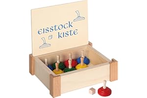 Bartl 103799 Eisstock-Kiste aus Holz, Mini Eisstockschießen für Hobby-Eisstockschießer