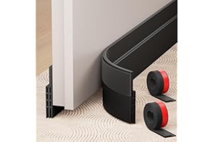SHOCHX 2 Pack Draft Excluder Strip for Doors, 2" W x 39" L Self Adhesive Door Seal Strip for Energy Saving, Soundproof Weather Proof Draft Stopper Draught Excluder for Bottom of Door, Black