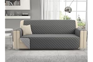 Passione per le tele Copridivano reversibile in microfibra antimacchia e antipelo. Salvadivano Bicolor disponibile in 6 varianti made in Italy (grigio chiaro/scuro, 2 posti)