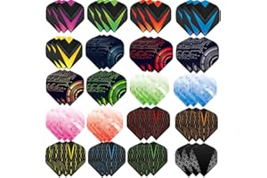 Ohaoduo Lot de 60 ailettes de fléchettes - Accessoires pour fléchettes standard - Fléchettes classiques pour fléchettes en acier et souple - Forme standard - Blanc noir rose rouge violet rose bleu