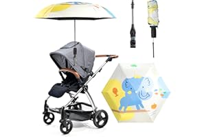 luckhycz Universal Sonnenschirm für Kinderwagen UV Schutz, Sonnenschutz Regenschirm für Kinderwagen, UPF 50+ / 90cm Durchmesser mit Universalhalterung für Kinderwagen und Buggy