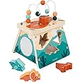 Janod - Multi-Activity Volcano - 5 Activities - Early-Learning Game - Fine Motor Skills - Children’s FSC Wood Dinosaur Toy - 12 Months +, J05827