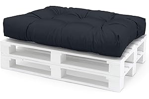 ‎SPATIUM Spatium Palettenkissen Set abnehmbar Bezug wasserdicht gesteppt Palettenauflage Palettenpolster Palettensofa Palettenmöbel Anthrazit Sitzkissen 120x80x15