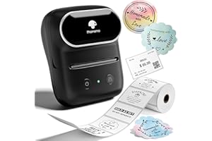 Phomemo M108 Etiquetadora Bluetooth, Etiquetadora Adhesivas Termica Impresora Etiquetas Autoadhesivas Compatible con iOS Android y PC,Portátil Label Printer para Tienda Hogar con Etiqueta, Negro