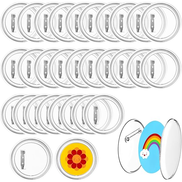 Badges Personnalisables 30 Badges Ronds Transparents Personnalisables – DIY Artisanat, Fêtes Et Cadeaux