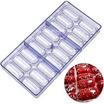 Moule à Chocolat Saint-Valentin Polycarbonate Transparent - Forme Œuf, 14.5x28x2.5cm