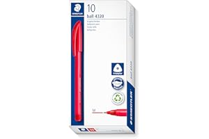 STAEDTLER 4320 M-2 Stick Rainbow - Penna a sfera, confezione da 10, colore: Rosso