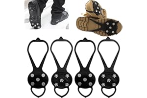 AUSWALAR 2 Pairs Gripper Spikes for Shoes,Snow Cleats,Cleat Silicone Crampons Shoes Covers Outdoor Snow Climbing,Universal Non-Slip Gripper Spikes Anti-Slip Over Shoe Durable Cleats