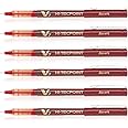 Pilot 019578 Hi-Tecpoint V7 Pen (Red - Pack of 6)