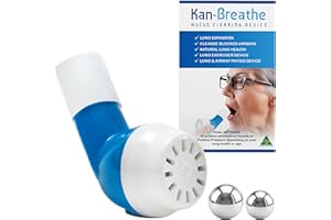 KAN-BREATHE Natural Lung Exerciser & Mucus Removal Device - Naturally Clear Mucus from Airways & Improve Lung Capacity with This Opep Respiratory Breathing Exercise Device - Made in Australia – Blue