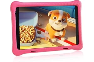 Lville Tablet Kinder 8 Zoll, Kinder Tablet Android 12, 1024 * 600 HD-Display, 2500 mAh Akku, 32GB, Quad Core, KIDOZ Vorinstalliert, WiFi, Bluetooth, Doppelkamera Tablet PC, Tablet für Kinder (Rosa)