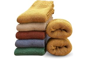 MOSOTECH 5 Pairs Thermal Womens Socks, Ladies Socks for Casual Daily, Comfortable Breathable Women's Cotton Socks, UK Size 4~8