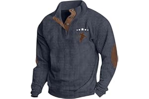 WSKMHK Pulls, Gilets Et Sweats Homme Automne Sportswear sans Capuche Manches Longues Pull Sweatshirts 2024 Polaire Hiver Warm Pull Polaire Polo Homme Manches Longues Pulls