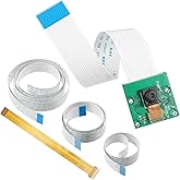 Frienda 1 Pcs Camera Video Module 5 Megapixel 1080p Mini Webcam Sensor OV5647, 5 Flexible Ribbon Cables 6/ 11.8/ 19.69/ 39.37