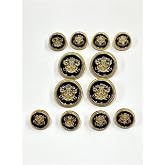 karan tuhafiye Blazer Ve Tren&ccedil;kot Ceket D&uuml;ğmesi Takımı 4+8 set/Arma Model gold siyah