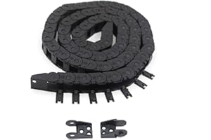 Befenybay 10 mm x 11 mm długości, 1 metr, czarny, plastikowy uchwyt kablowy typu otwartego, łańcuch holowniczy R18 do drukarki 3D i maszyn CNC (10 mm x 11 mm, otwarty na zewnątrz)