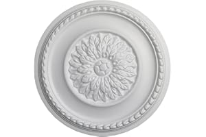 Rosone Lampadario Soffitto MASTERBRICO - Rosoni in Polistirolo Decorativi per Soffitto e Pareti, Rosone Elegante per Lampadari, Leggero e Facile da Applicare con Colla Inclusa (42 cm - A004)