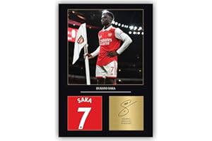 GENERIC Bukayo Saka Signed A4 Print Display Unframed Arsenal Gift For Boys Digitally Reproduced Signature Saka Gifts For Boys