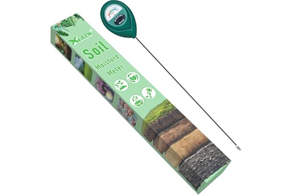 XLUX Capteur d’humidité pour plantes d'intérieur et d'extérieur, plantes en pot, fleurs, jardinage, agriculture - Humidimètre pour sol - Sonde longue pour utilisation profonde