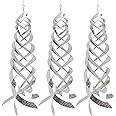 ELECDON Bird Repellent Spiral Reflectors Silver Mylar Spinner, Hanging Reflective Bird Deterrent Device, Garden Decorative Scare Birds Away, Like Woodpeckers, Pigeons and Geese, 3 Pack