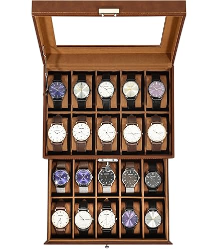 SALALIS Boîte De Montre Boîte De Rangement De Montre En Cuir PU, Boîte