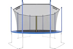 Ultrasport Giardino Trampolino, Trampolino da Esterno, Trampolino per Bambini, ø 180-430 cm, Primavera Ponticello e Onda, Rete di Sicurezza Resistente intemperie, Portata Trampolino 100-160 kg