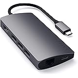 SATECHI Adattatore USB-C Hub V2 - HDMI 4K (60Hz), Ricarica USB-C 60W, Gbe, Lettore SD/Micro, USB 3.0 - per Macbook Pro/Air M2