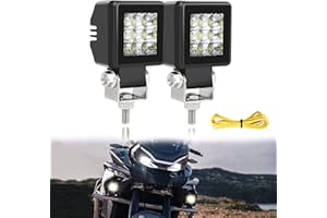 DREAMIZER Faros Auxiliares de Moto, 54W 6000K Motocicleta Luces de Niebla LED, Focos Faros Delanteras de moto Compatible con Jeep Wrangler R1200GS ATV UTV Off Road Camiones Buggy, IP68 a prueba de agua