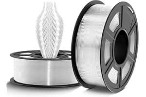 TECBEARS PETG Filament 1.75mm Clear 2KG, Strong Toughness PETG 3D Printer Filament, 2PCS 1kg Spool, Dimensional Accuracy +/- 0.02mm, Fits for Most FDM 3D Printers