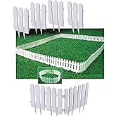 Garden Guard | 108cm Length | Durable Garden Partition Boundary Fence | 30cm Tall Picket Fence + 16cm Spikes | White PVC Mate