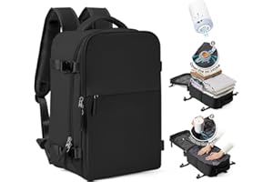 SZLX Sac à Dos Sous Vide Voyage 40x30x20 avec pompe Bagage Cabine Ryanair Wizz air Sous Vide Baggage Cabine 40x20x25 pour Ryanair Bagage à Main 45x36x20 Easyjet Sac Ordinateur Portable Femme Homme