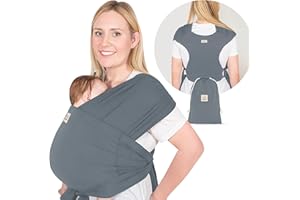 KeaBabies Fascia Porta Bebè D-Lite - Facile Da Trasportare, Fascia Porta Bebè Regolabile, Fascia Porta Bebè Da Neonato A Bambino, Porta Bebè Ad Anello, Fascia Portabebè Ad Anello (Midnight Gray)