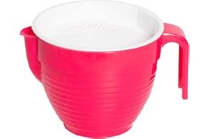 BRICORECHE Grasera aceite usado, colador de aceite usado cocina, filtrador de aceite usado 500ml fabricado en polipropileno libre de BPA ultra resistente fácil de lavar con 3 colores a elegir (Magenta)