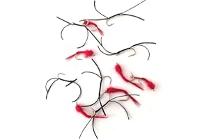 BestCity Tackle Fly Fishing Flexifloss Bloodworm Tailed 12 PACK- Trout Chub SIZE 10-14 PACK #170