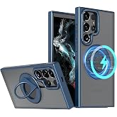 Coverzone Samsung Galaxy S24 Plus ile uyumlu Kılıf 360&deg; D&ouml;nen MagStand Kılıf Y&uuml;z&uuml;kl&uuml; Parmak Ge&ccedil;meli Stand olabilen 2mm &Ccedil;ıkınt