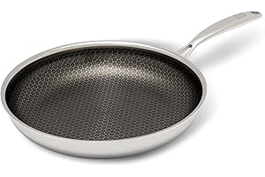 HENSSLERS® Pfanne 28 cm [ALLE HERDARTEN] - Bratpfanne zum Kochen & Braten - Antihaft Wabenpfanne - Induktion geeignet - Pfanne Wabenstruktur 28cm - Induktionspfanne - Schnitt- & Kratzfest