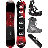 Airtracks Snowboard Set - Eight Snowboard Wide Hybrid Rocker + Master Fastec Binding + Boots + SB Bag - 150 cm / 155 cm / 160 cm / 164 cm