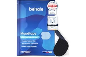 Behale - 30x Mundpflaster gegen Schnarchen - Mouth Tape for sleeping I Anti schnarch Unterstützung I Schnarchstopper mit Stärke auf für Bartträger I Mundpflaster schlafen