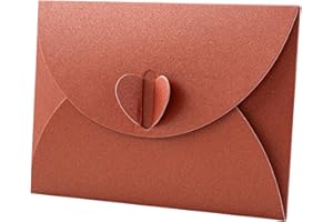 UTILIZENMALL 20 Pack Mini Gift Card Envelopes with Heart Clasp - 10.5 x 7cm (A7 Size) - Perfect for Love Letters, Wedding Invitations, Greeting Cards & Party Favours - Orange